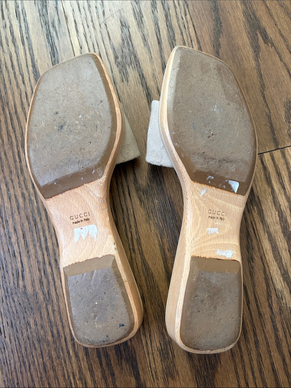 Gucci Beige GG Canvas Slide Mules 8 - Picture 4 of 5
